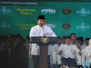 Disaksikan Warga NU, Prabowo Tegaskan Sikap Keras Berantas Korupsi