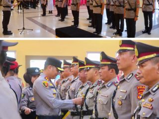 Kapolres Lampung Tengah Pimpin Pergantian Sejumlah PJU dan Kapolsek