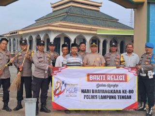 Sambut Hari Bhayangkara ke-80, Polsek Trimurjo Gelar Bakti Religi di Tempat Ibadah