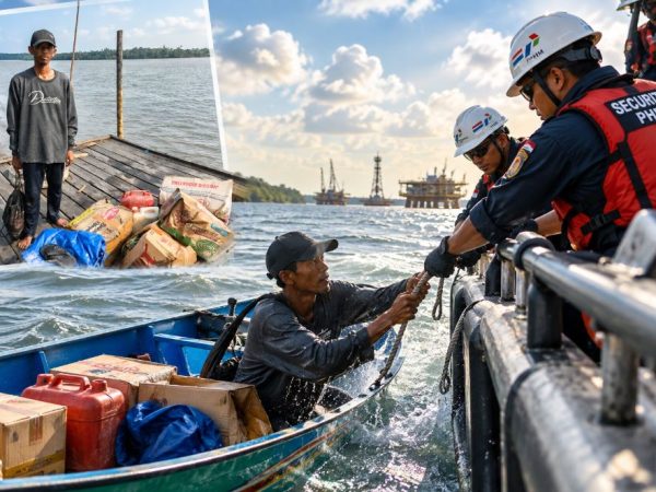 Heroik! Security PHM Selamatkan Warga yang Nyaris Tenggelam di Perairan Kutai Lama